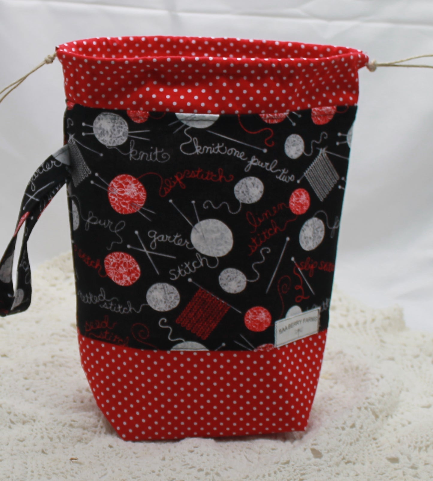 Knitting is my Yoga Medium Draw String Project Bag