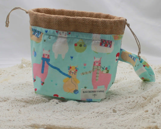 Alpaca my Bag Small Draw String  Project Bag